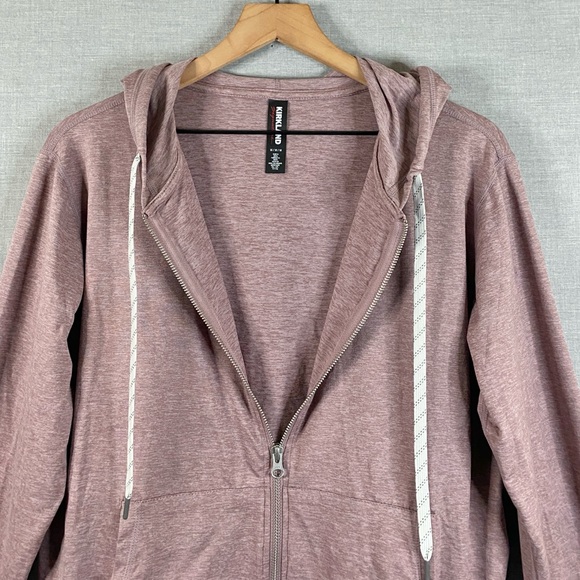 Kirkland Signature Women's Lightweight Full Zip Hooded Jacket Burgundy Size Med - Picture 3 of 7